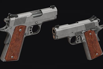 realistic 3d gun models fivem fps game asset pbr texture for unity unreal roblox