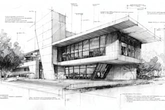 draw digital architectural sketches and illustrations