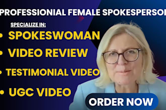 record spokeswoman video testimonial seniorwoman female spokesperson video ads