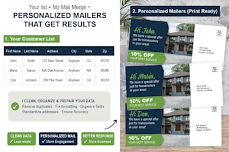 create print ready mail merge direct mailers