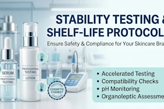 provide stability testing and shelf life protocols for your skincare product
