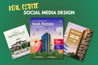 design real estate social media posts, property ads and instagram content