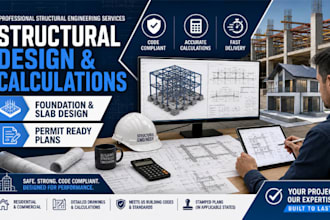 do structural design, calcs, foundation, slab design as a structural engineer