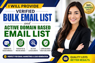provide verified targeted bulk email list active domain based leads marketing