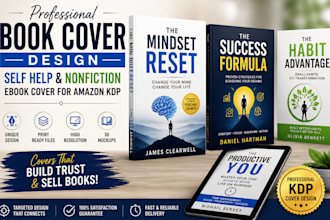 design self help book cover, nonfiction ebook cover design for kindle publishing