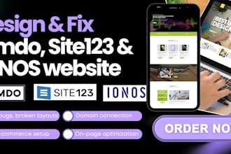 design, build or fix jimdo, site123 and ionos website with SEO optimization