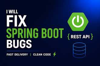fix bugs in java spring boot API or build rest backend