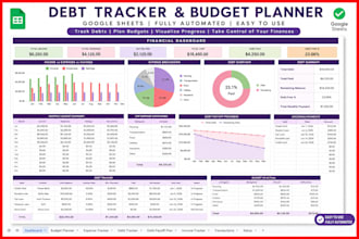 create a debt tracker and budget planner in google sheets with a dashboard