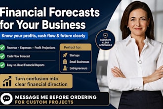 create financial projections, forecast and financial model
