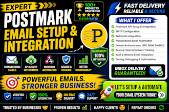 set up postmark email API SMTP saas automation webhook integration setup