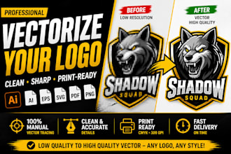 vectorize your logo and create print ready apparel designs