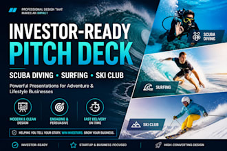 design scuba diving business pitch deck surfing instruction deck ski club deck