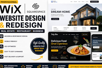 build wix real estate, restaurant website business websites on squarespace
