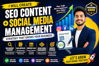 create SEO content strategy blog articles and social media management