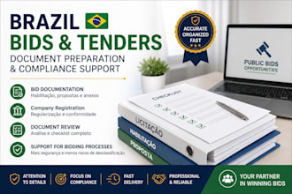 prepare and organize documents for public bids and tendes