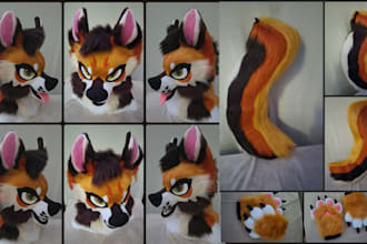 design custom 3d fursuit head base model for 3d printing cosplay stl