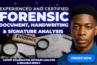 do forensic analysis of handwriting, signature, document review, report writing