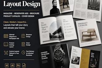 design professional editorial magazines newspaper ads brochures  product