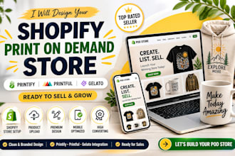 design shopify print on demand store printify printiful gelato product upload