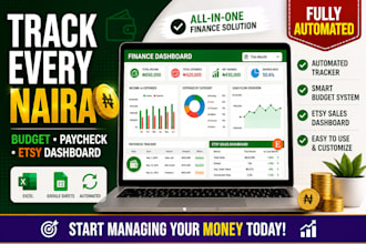 build automated excel google sheet budget finance paycheck tracker etsy dashboad