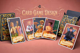 design professional card game playing cards poker card deck and card box design