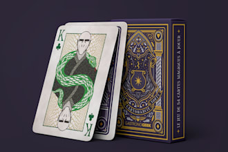 design professional card game playing cards poker card deck and card box design