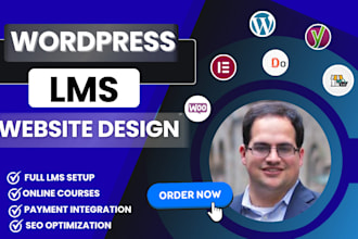 develop wordpress lms website and learndash lms website design