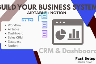 build airtable or notion CRM dashboard and workflow system