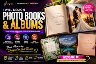design notepad, digital journal, wedding albums, travel books, event photo book