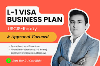 create a uscis ready l1a visa business plan for US expansion