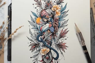 design professional tattoo and custom tattoo