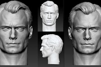 realistic 3d head bust model 3d face likeness zbrush stl file for 3d printing