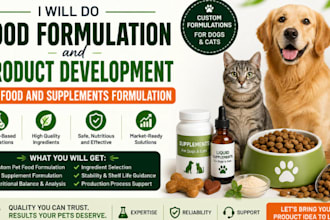 do food formulation and product development pet food and supplements formulation