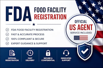 fda food facility registration and provide official US agent service