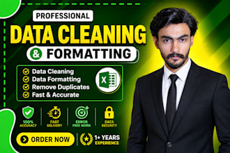 data entry, data cleaning and formatting