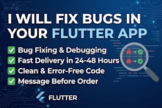 fix bugs and errors in your flutter app