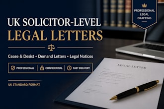 prepare solicitor level UK cease and desist, demand, and legal letters