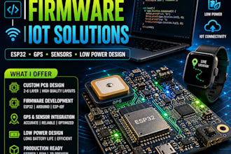design esp32 gps wearable tracker pcb with sensors and low power iot firmware