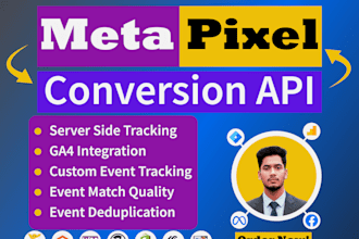 set up meta facebook pixel, ga4, conversion API and tracking