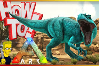 create or design a custom 3d thumbnails for ark survival evolved
