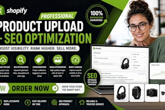 upload shopify product seo optimization website store design dropshipping