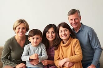 draw a realistic family or group portrait from a photo
