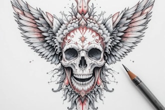 create an awesome tattoo design as a tattoo artist