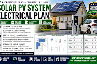 design solar pv system electrical plan ev charger and load calc