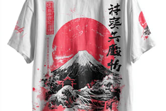 japanese t shirt illustration and t shirt