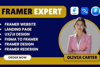 design and develop framer, framer website, framer landing page, figma to framer