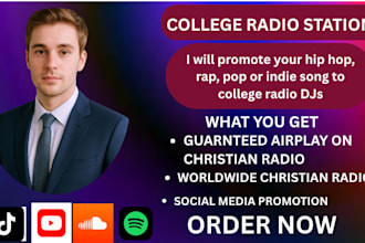 promote your hip hop, rap, pop or indie song to college radio djs