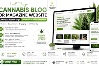 design cannabis blog or magazine website on squarespace for education awareness