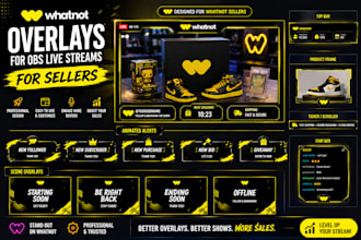 design whatnot overlays for obs live streams for sellers