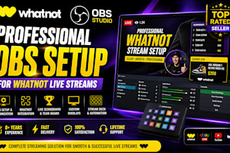 design whatnot overlays for obs live streams for sellers